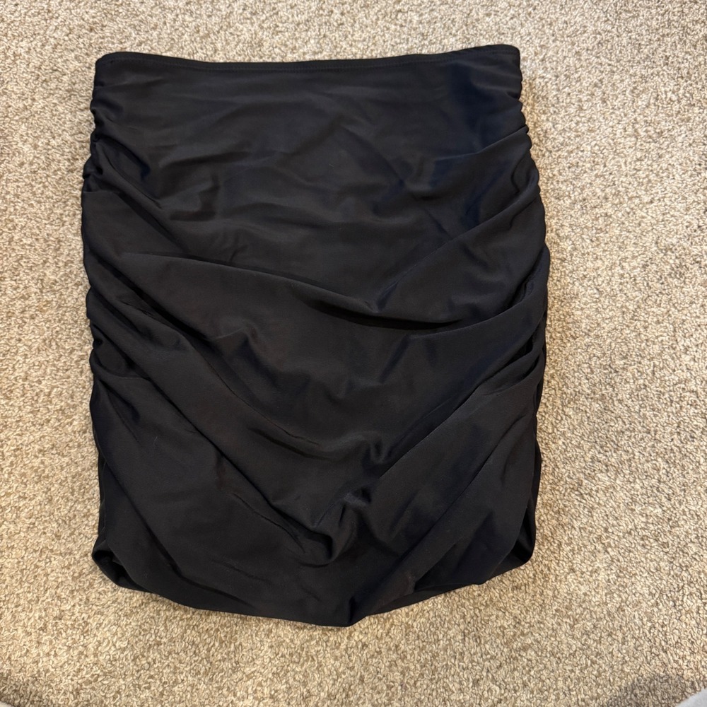 Peppermayo Black Ruched Mini Skirt Bodycon Stretchy High Waisted Size US 4